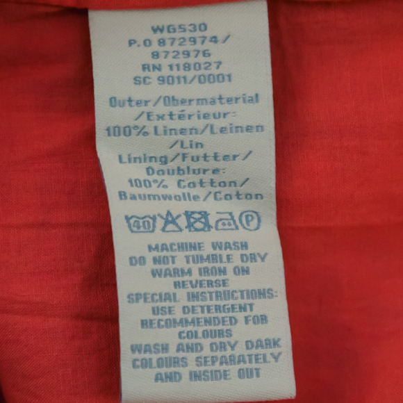 Boden Size 4 R Sarah Pink Floral Print Button Front Down A Line Linen Skirt NEW - Picture 6 of 7